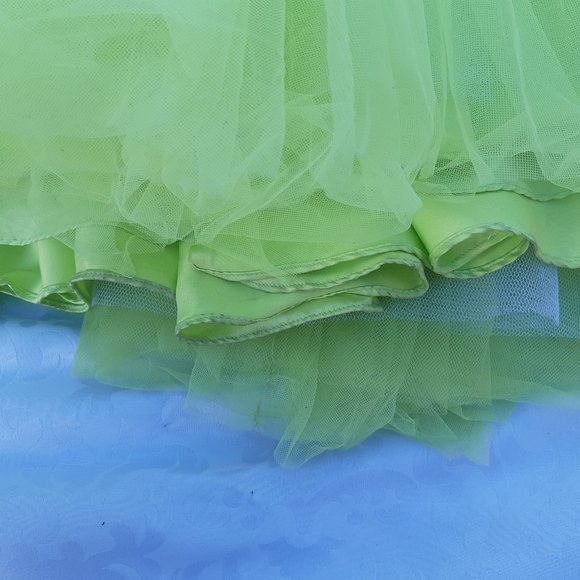 Alfred Angelo Green and Black Prom Gown w/ Lace-Up Corset Style Bodice - Picture 15 of 15